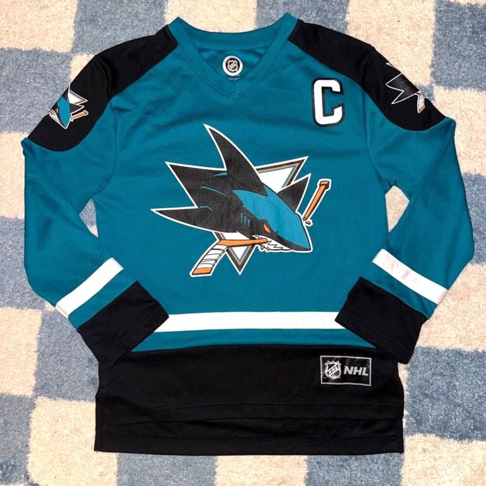 San Jose Sharks Logan Couture #39 NHL Hockey Jersey Youth L 12/14 Teal